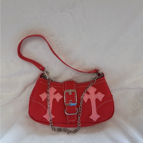 Retro Pink Handmade Y2K Gothic Message Handbag - Picture 3 of 4